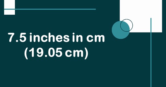 7.5 inches in cm is 19.05 cm. 